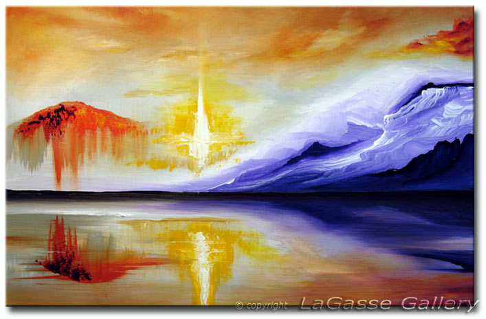 707x464 Life's Reflection' Abstract Art Fine Art Giclee Print - Painting Over Giclee Print