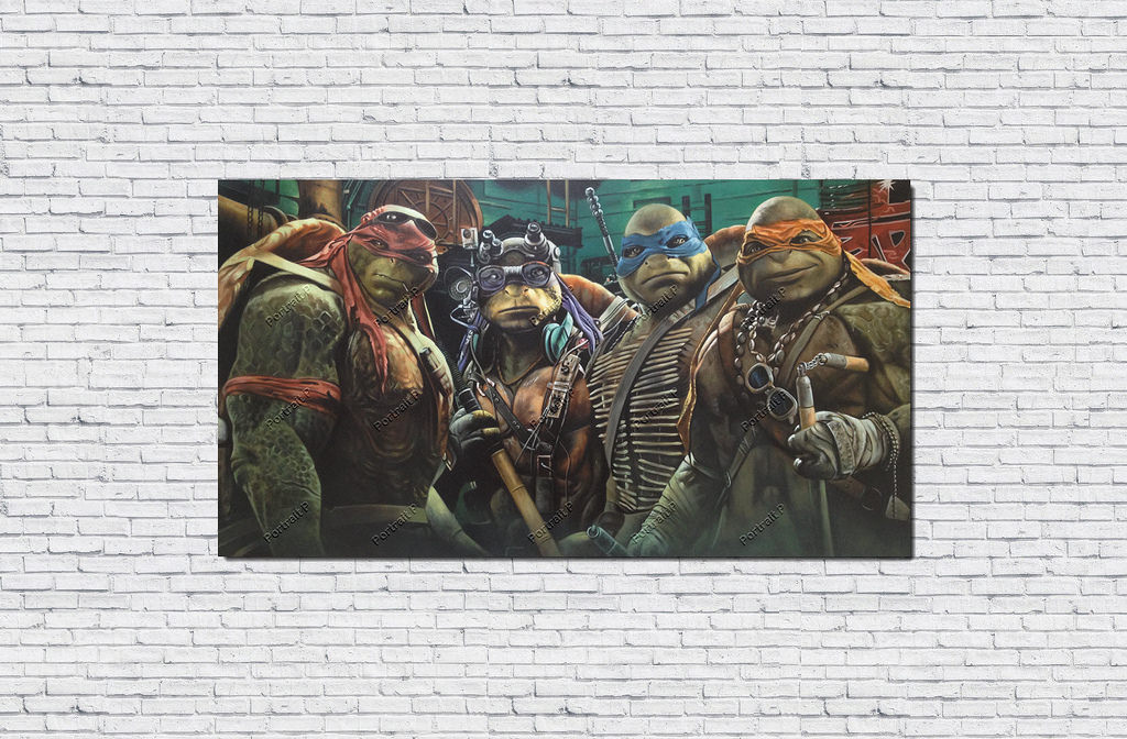 1024x672 Tmnt Ninja Turtles Oil Painting Hand Paintedrt Canvas Not - Painting Over Giclee Print
