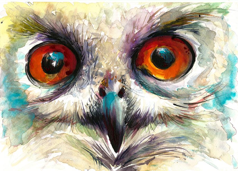 900x648 Owl Eyes - Painting Owl Eyes