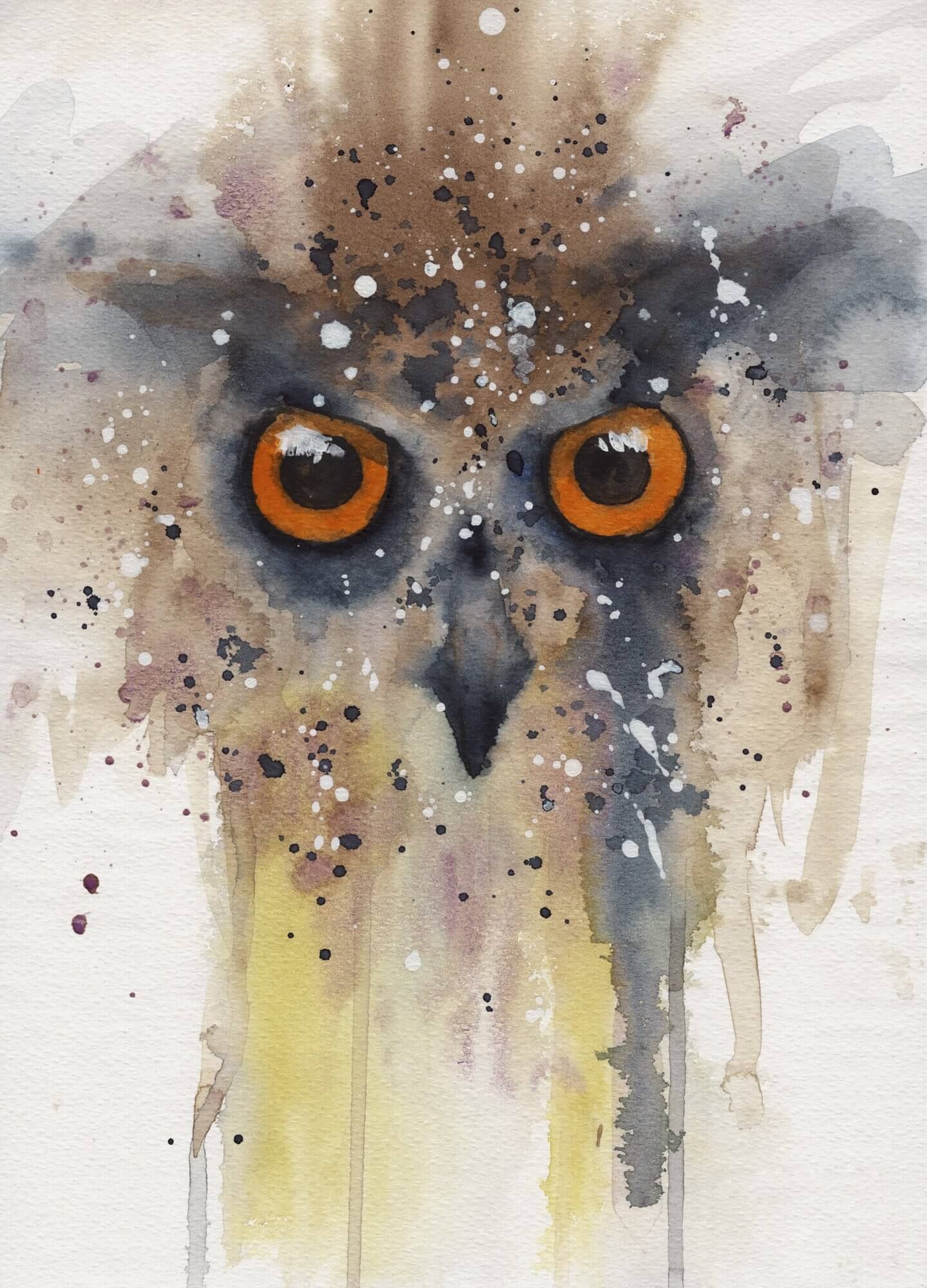 1439x2000 Watercolor Owl, Eye, Eyes, Bird, Painting My Original Paintings - Painting Owl Eyes