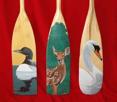 236x206 Painted Seascape On A Wooden Oar, Painted Paddle, Towel Rack - Painting Paddles