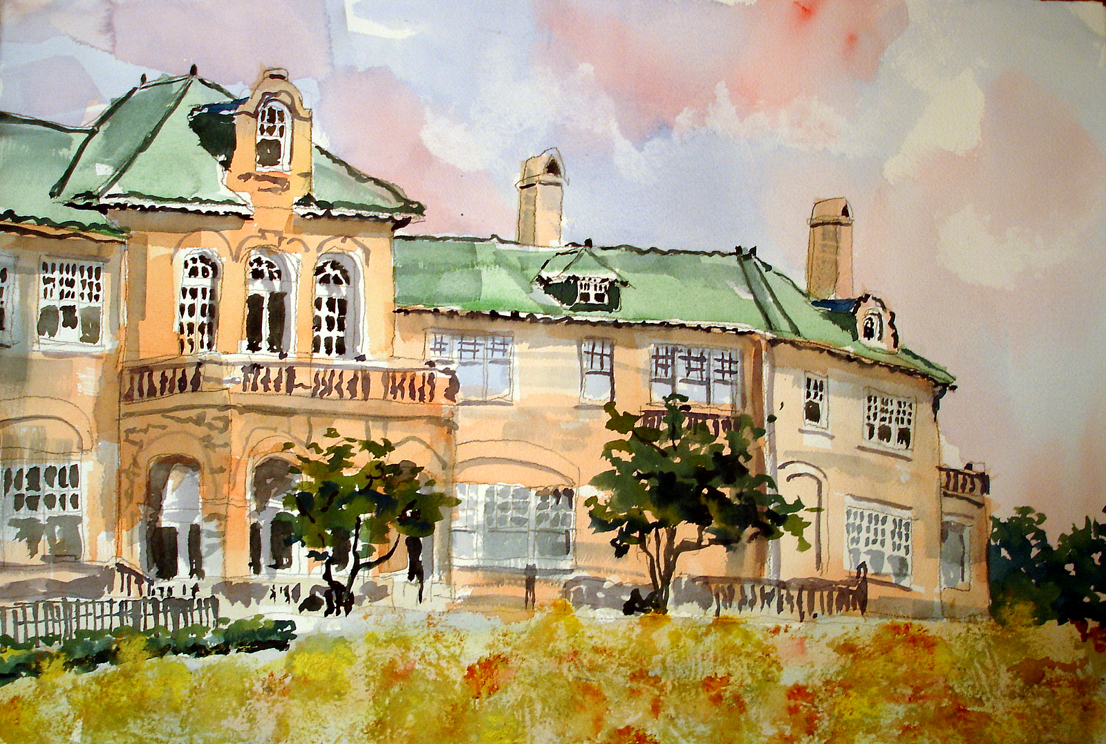 1600x1076 Plein Air Paintings The Pink Palace - Painting Palace