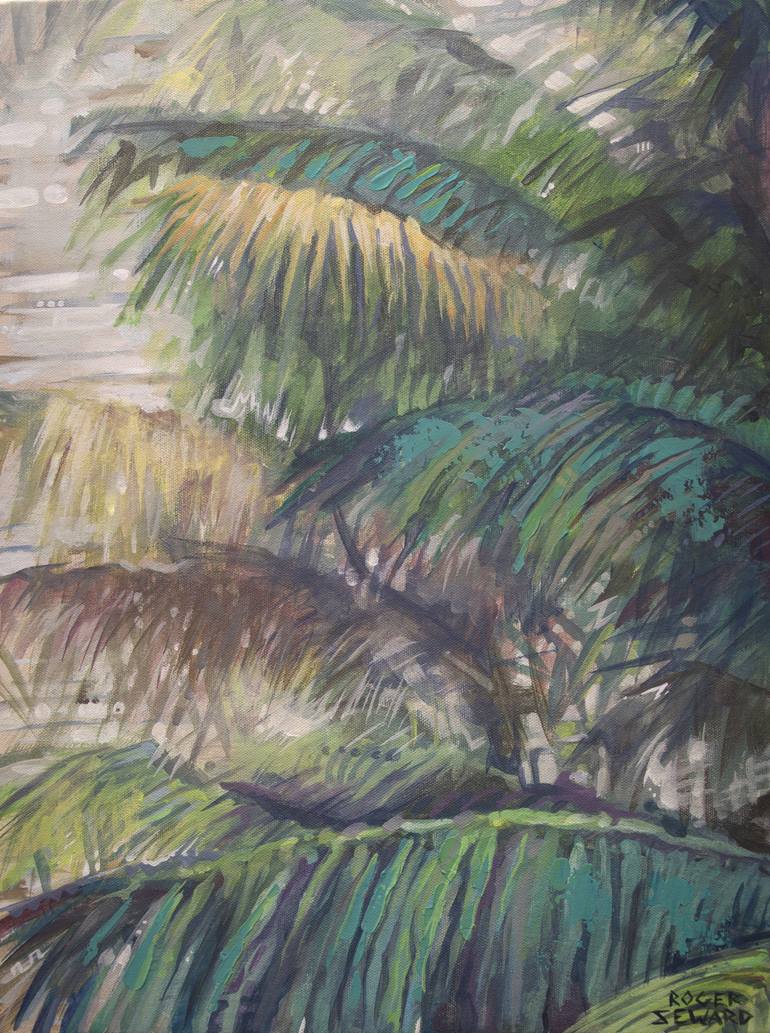 770x1033 Saatchi Art Palm Fronds Painting By Roger Seward - Painting Palm Fronds