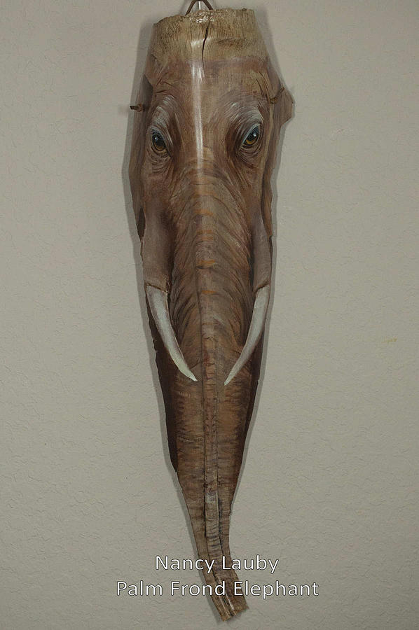 598x900 Elephant Palm Frond Painting By Nancy Lauby - Painting Palm Fronds