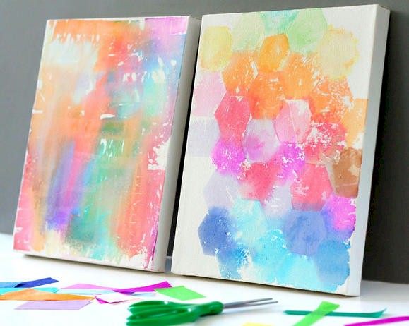 579x462 Tissue Paper Painting Craft - Painting Paper