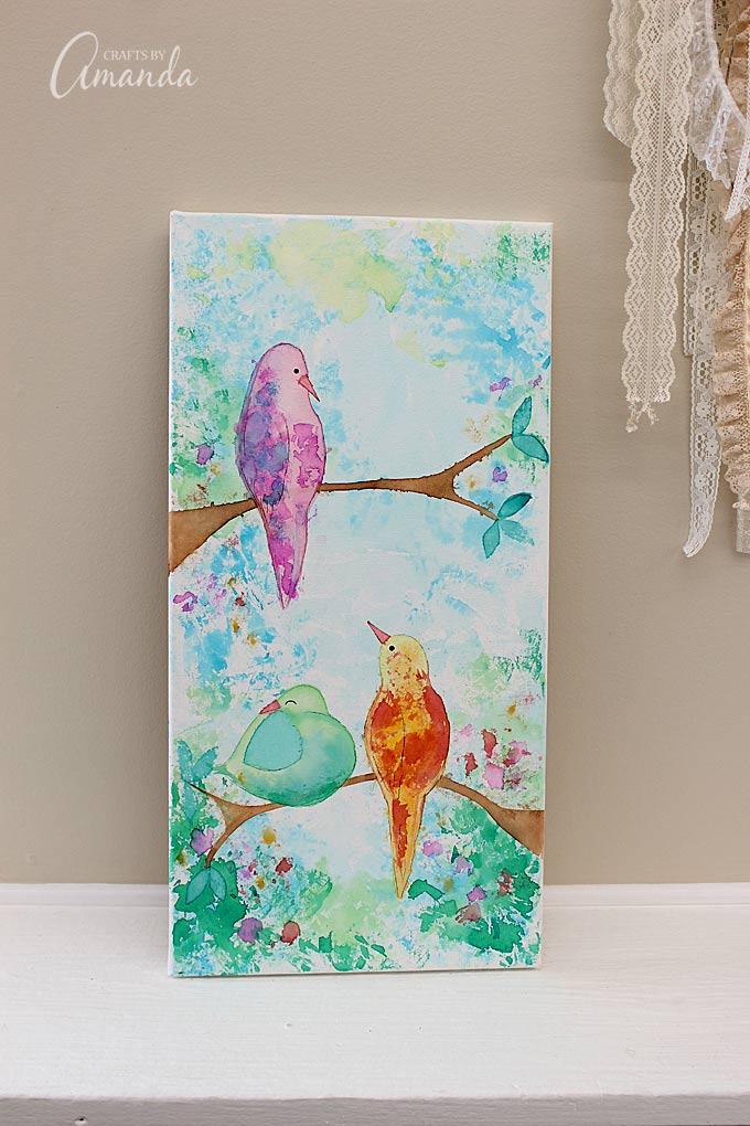 680x1020 Bleeding Tissue Paper Birds On Canvas Wall Art - Painting Paper