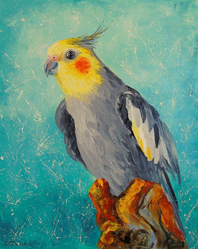 770x970 Saatchi Art Corella Parrot Painting By Olha Darchuk - Painting Parrot