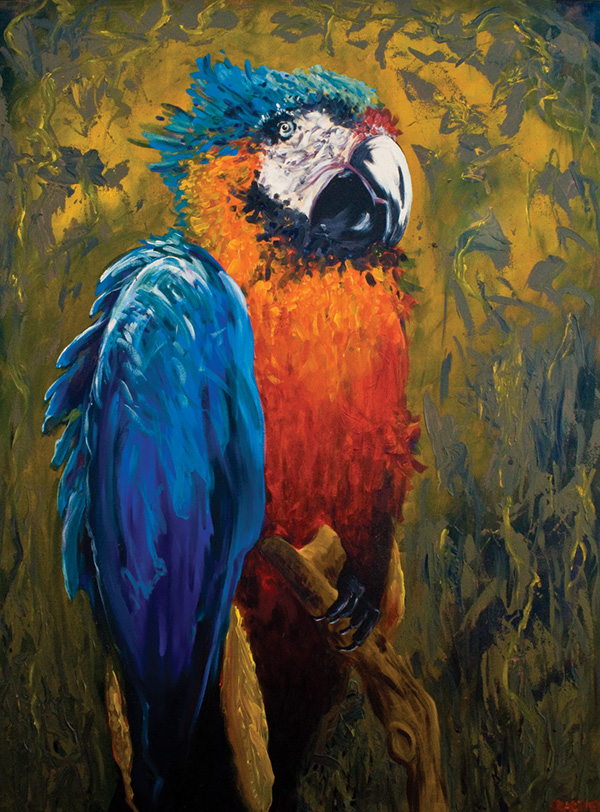600x812 Big Parrot Painting On Behance - Painting Parrot