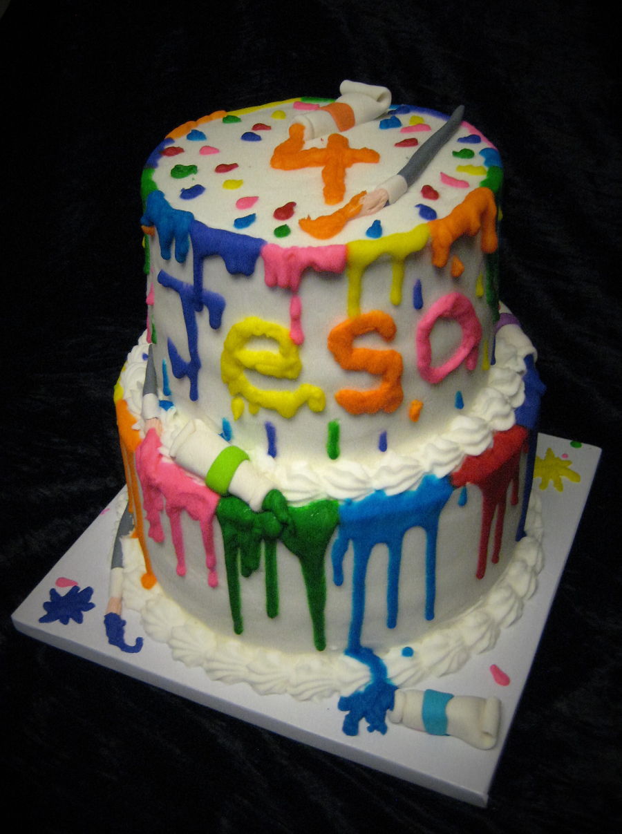 900x1207 Painting Party Cake - Painting Party Cake