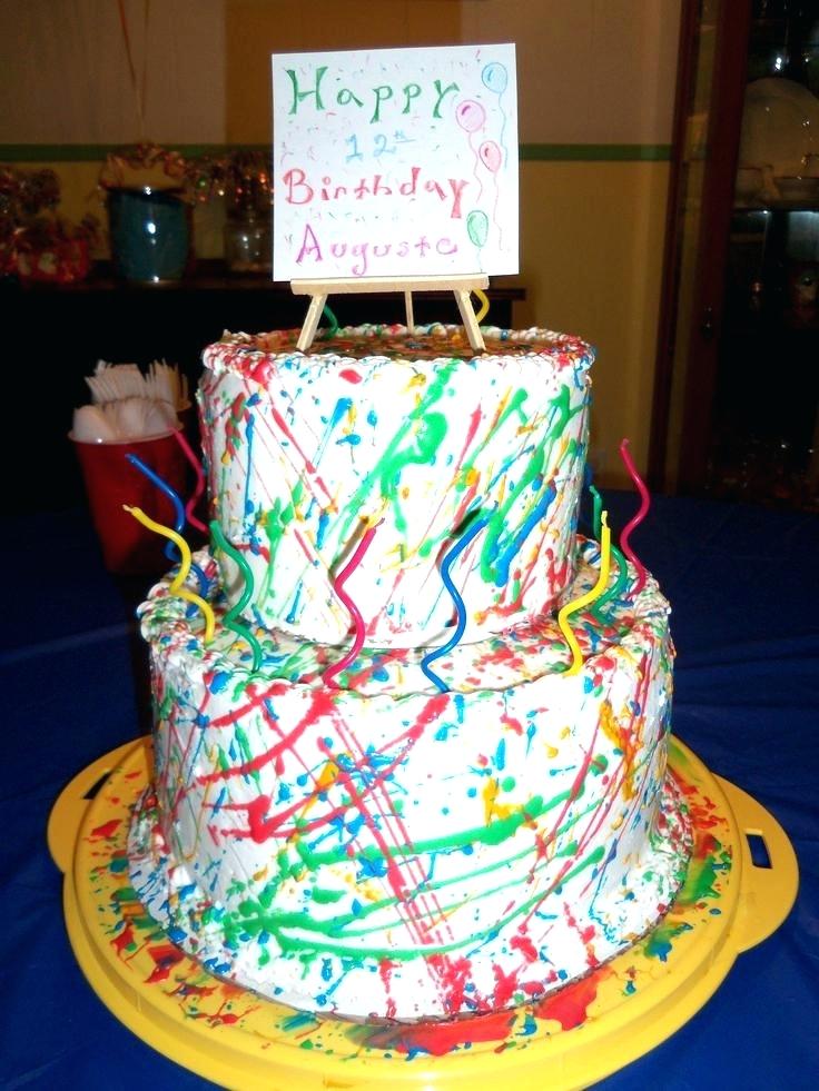 736x981 Pottery Painting Party Cake Ideas 9 Paint Birthday Cakes Photo - Painting Party Cake