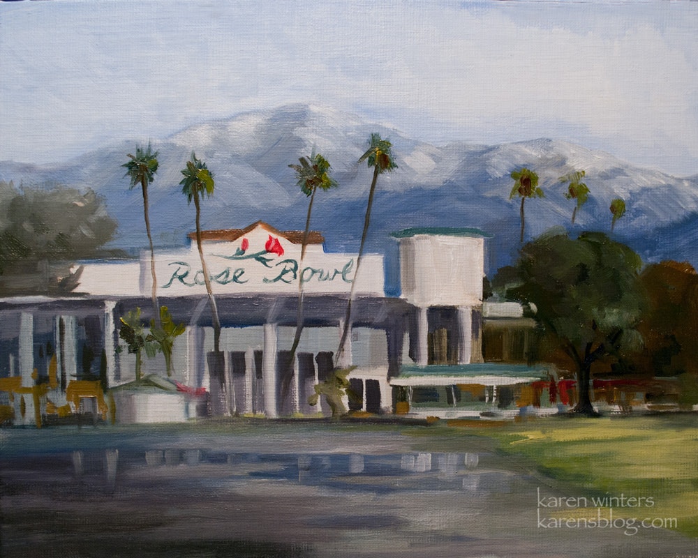 1000x800 Rose Bowl Pasadena January Painting By Karen Winters By Artist - Painting Pasadena