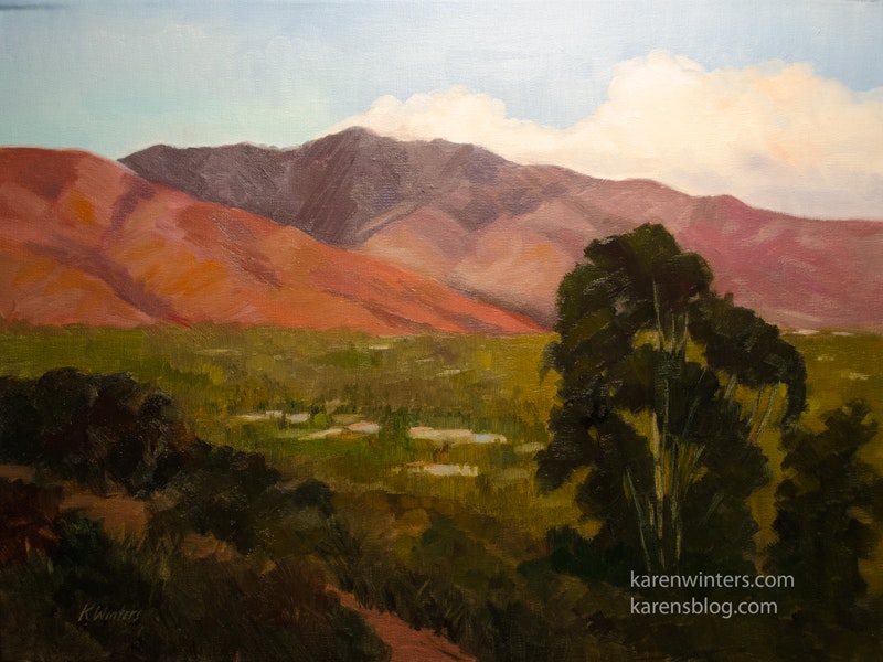 800x600 San Gabriel Sunset Glow California Pasadena Landscape Oil Painting - Painting Pasadena