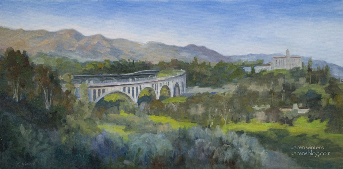 1200x591 Arroyo Seco Painting Pasadena Bridge Panorama Plein Air By - Painting Pasadena