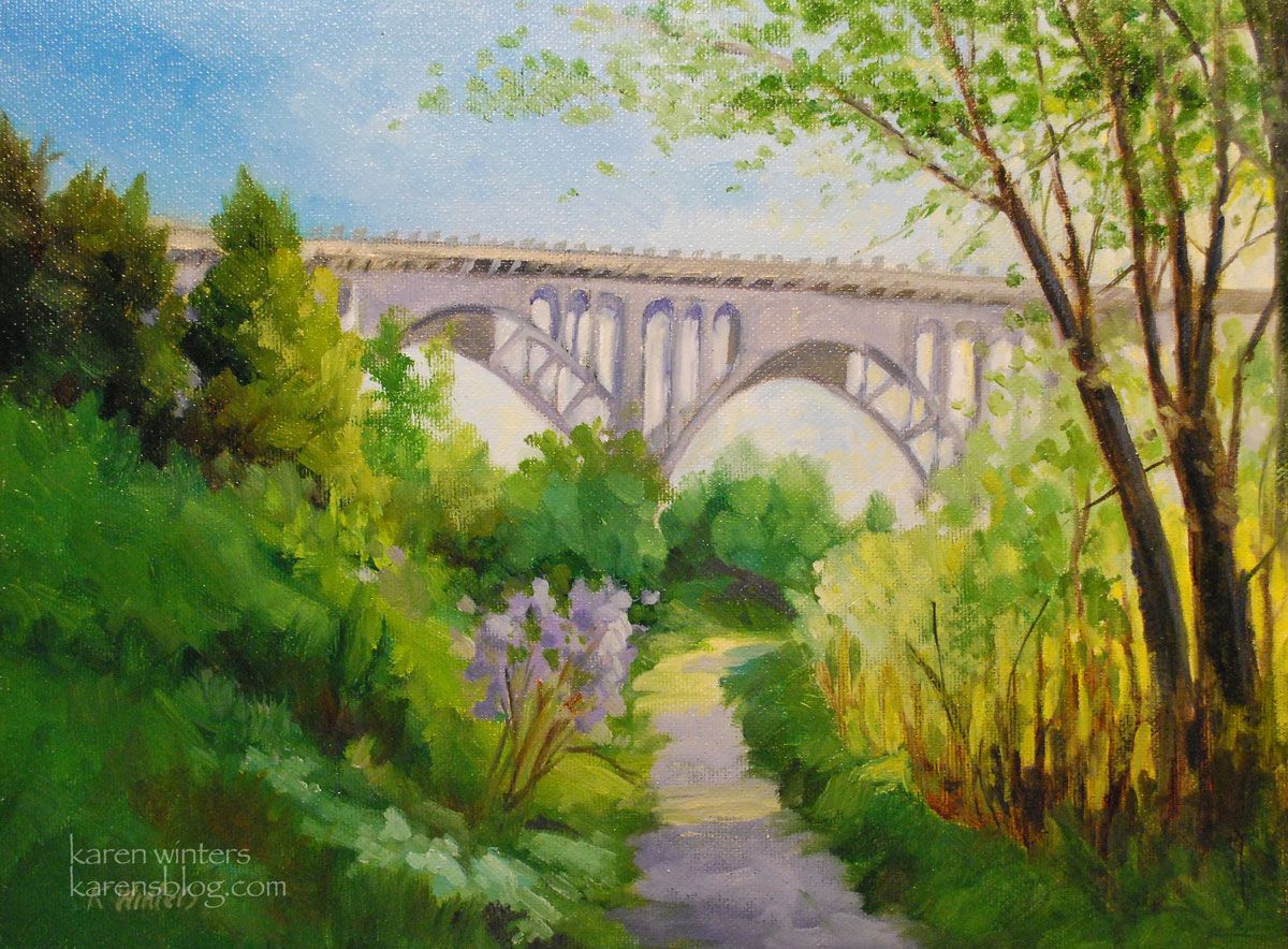 1200x884 Arroyo Seco Trail, Colorado Street Bridge Painting, Revisited - Painting Pasadena