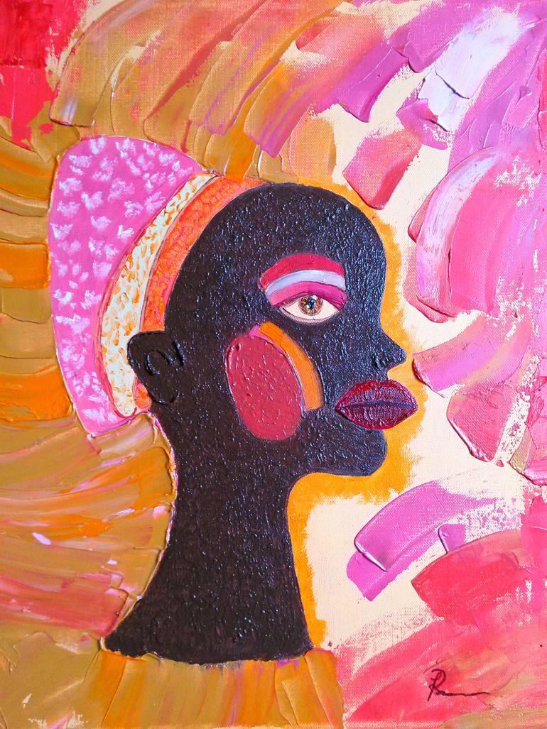 770x1027 Saatchi Art Subira's Silence Original Oil Painting African Woman - Painting Pastel Colors