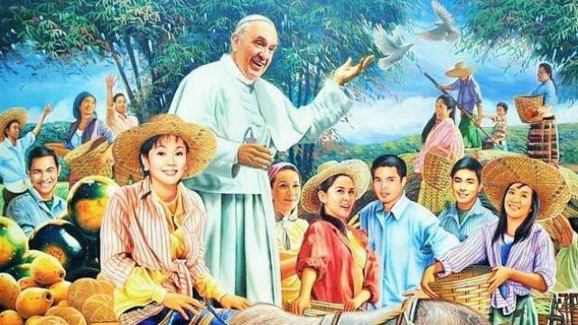 640x360 Ph Stars Featured In Pope Francis Painting - Painting Philippines