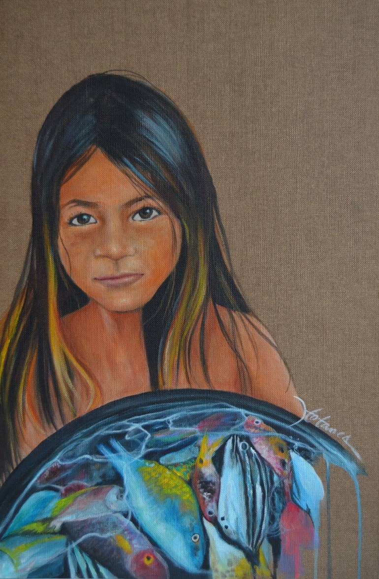 770x1174 Saatchi Art Indigenous Philippines Badjao Child Painting By Jv - Painting Philippines