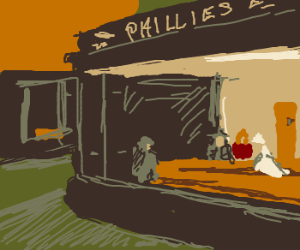 300x250 Classic Phillies Restaurant Painting Drawing By Tikitiki Joe - Painting Phillies
