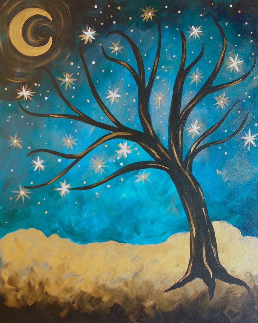 840x1050 Gold Dust Moon - Painting Pics