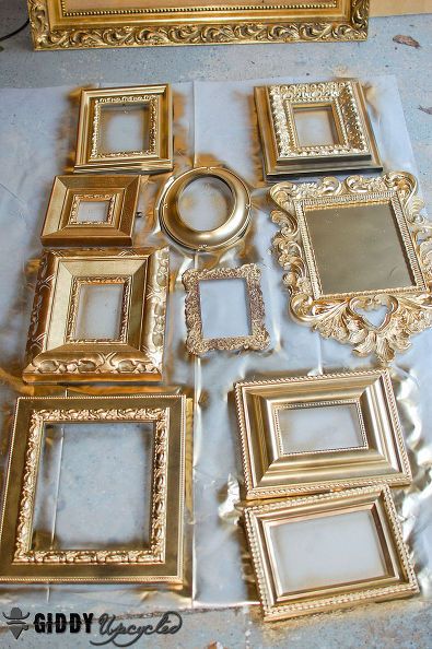 395x594 Vintage Frames Spray Painted White For Gallery Wall - Painting Picture Frames