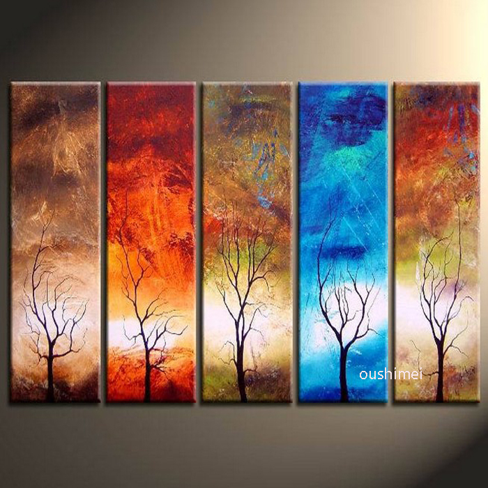 700x700 Hand Painted Modern Tree Picture On Canvas Abstract Landscape Oil - Painting Pictures