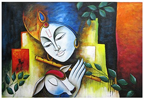 500x345 Asmi Collections Beautiful Krishna Canvas Painting - Painting Pictures