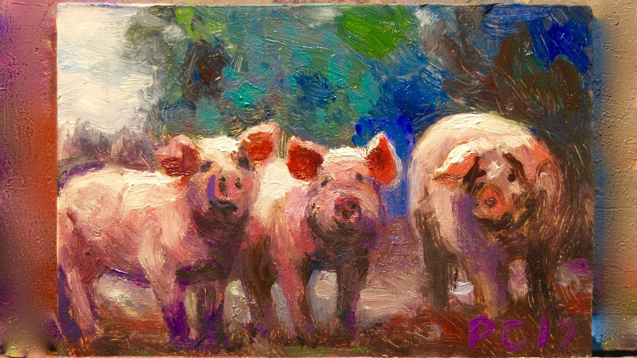 1280x720 3 Pigs Painting Demonstration Journal - Painting Pig