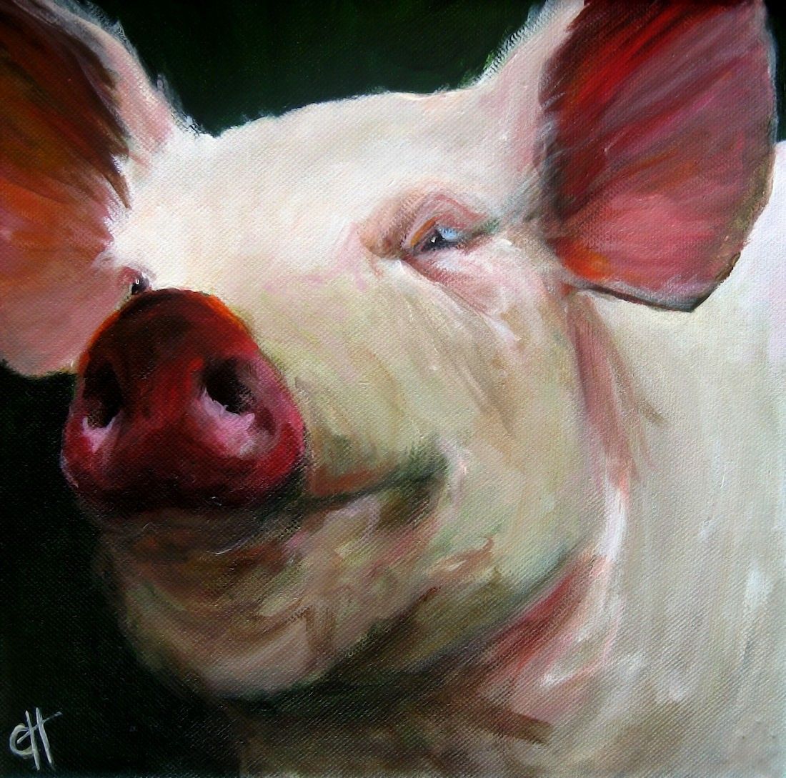 1100x1089 Pig Painting Parker The Pig - Painting Pig