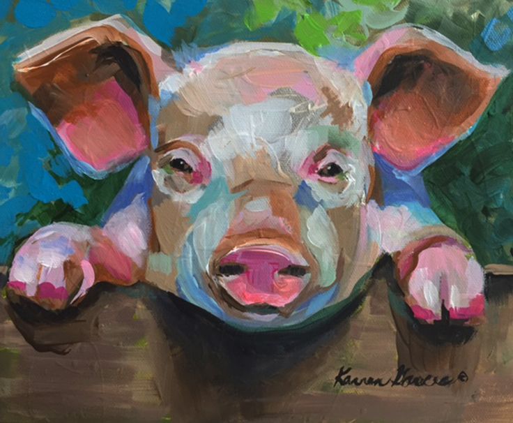 736x606 33 Best Animals Images On Pigs, Water Colors - Painting Pig