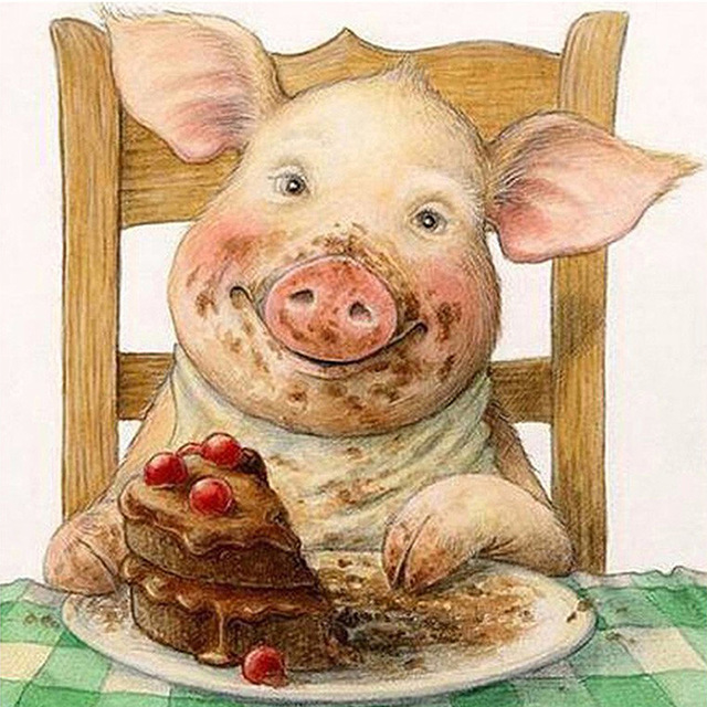 640x640 Crafts Full Diamond Embroidery 5d Diy Diamond Painting Cute Pig - Painting Pig