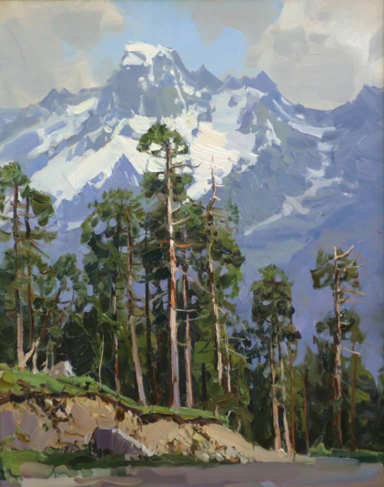 770x976 Saatchi Art Pine Trees In The Background Of The Sofia Mountain - Painting Pine