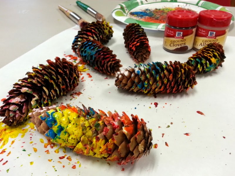 800x600 Painting Pine Cones With Scented Paint Choices For Children - Painting Pine Cones