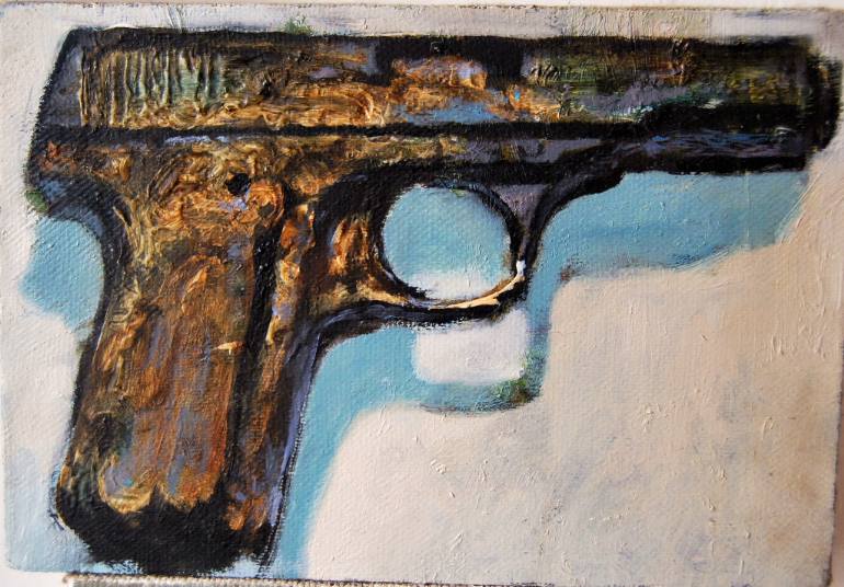 770x536 Saatchi Art Pistol Painting By Ming Yuan - Painting Pistol
