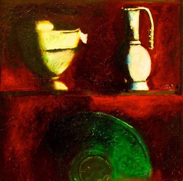640x634 Pitchers V Original Painting Oil On Canvas - Painting Pitchers