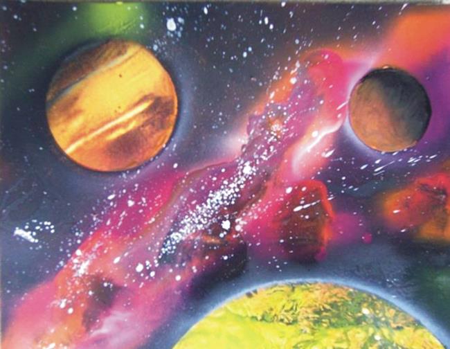 650x504 Planets And Galaxy Painting By Leonard G. Collins - Painting Planets