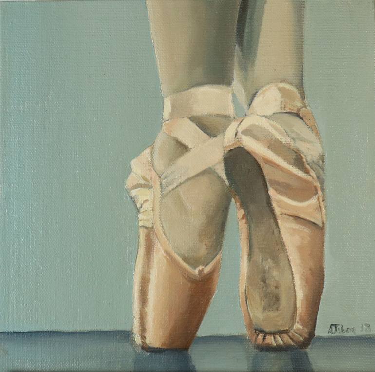 770x763 Saatchi Art Ballet Shoes, Ballet Painting, Ballerina, Dance - Painting Pointe Shoes