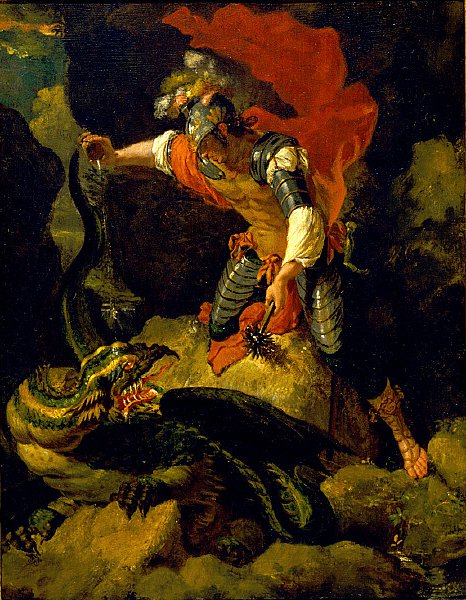 466x600 Jason Poisoning The Dragon Painting After Salvator Rosa Oil - Painting Poisoning