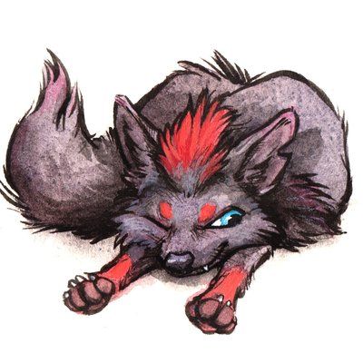 400x400 Lil' Zorua Original Watercolor And Ink Painting - Painting Pokemon Online