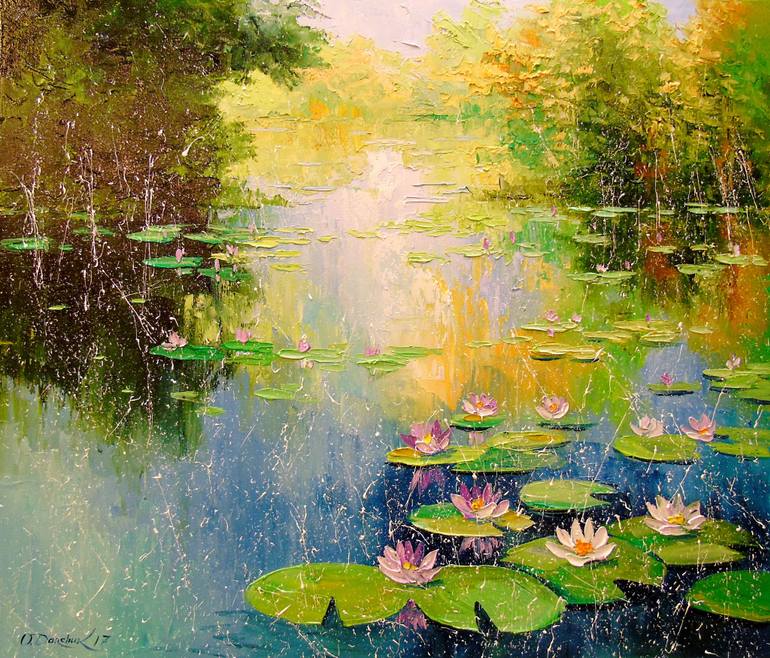 770x658 Saatchi Art Pond Lilies Painting By Olha Darchuk - Painting Pond
