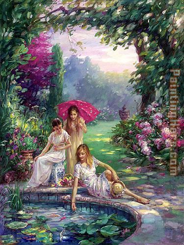 375x500 Cao Yong Koi Pond Painting Anysize 50% Off - Painting Pond