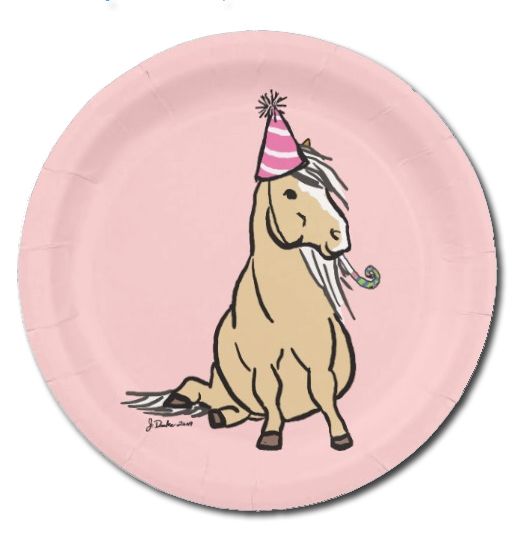 513x554 Pink Palomino Pony Birthday Party Paper Plates (8 Pk) - Painting Pony
