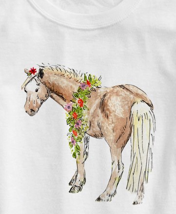 361x440 Whimsical Cute Pony Kids T Shirt - Painting Pony