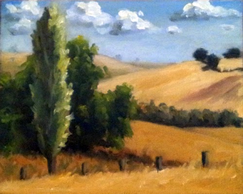 500x399 Painting A Day T. J. Murphy View From Gooch's Lane, Pastoria - Painting Poplar