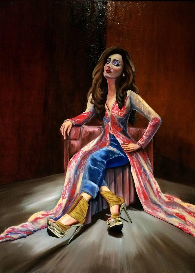 770x1079 Saatchi Art Power Pose Painting By Evelina Dillon - Painting Pose