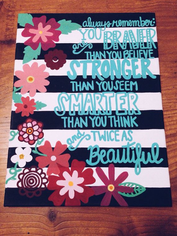 570x760 Inspirational Life Quote, Flower Border, Acrylic Canvas A Is - Painting Quotes On Canvas