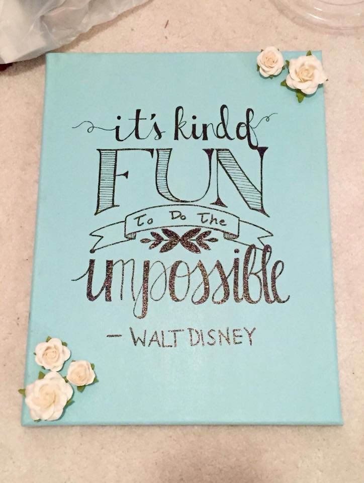 724x960 Floral Flowers 3d Walt Disney Quote Canvas Fun Impossible Canvas - Painting Quotes On Canvas