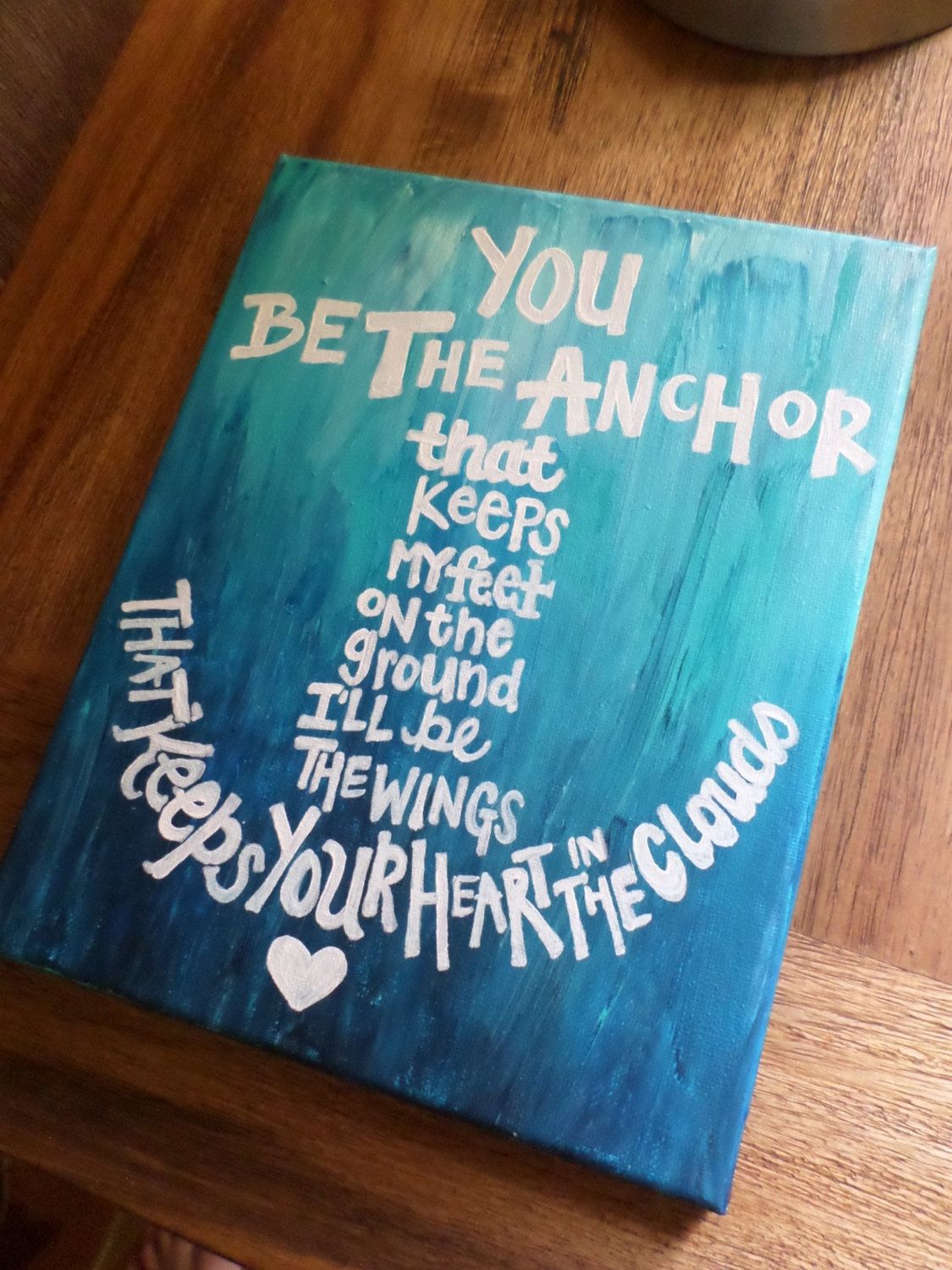 1125x1500 Blue Anchor Quote Painted Canvas 8x10in Anchor Painting, Painted - Painting Quotes On Canvas