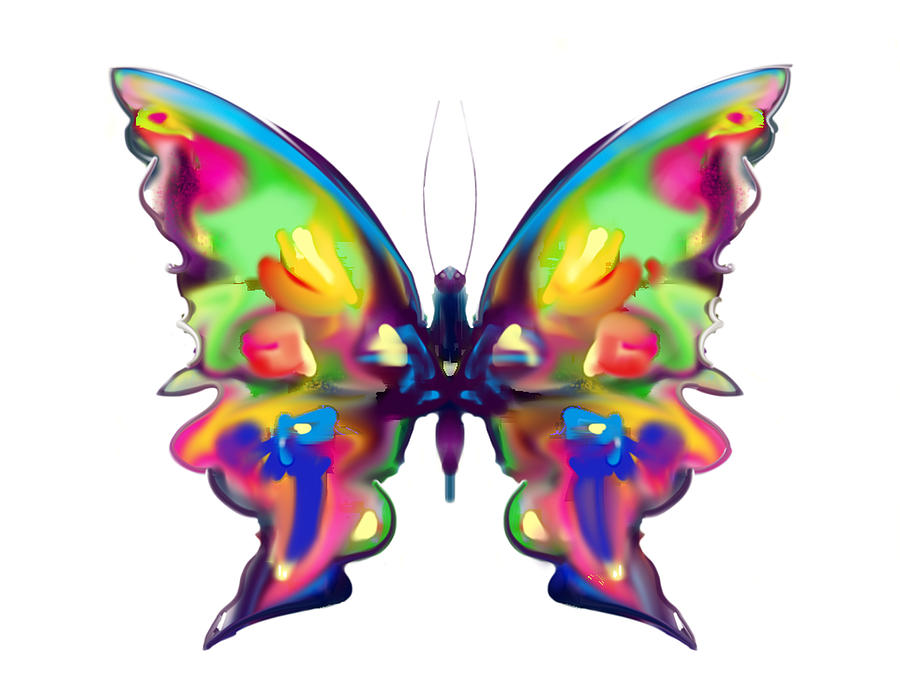 900x675 Rainbow Butterfly Painting By Maureen Kealy - Painting Rainbows