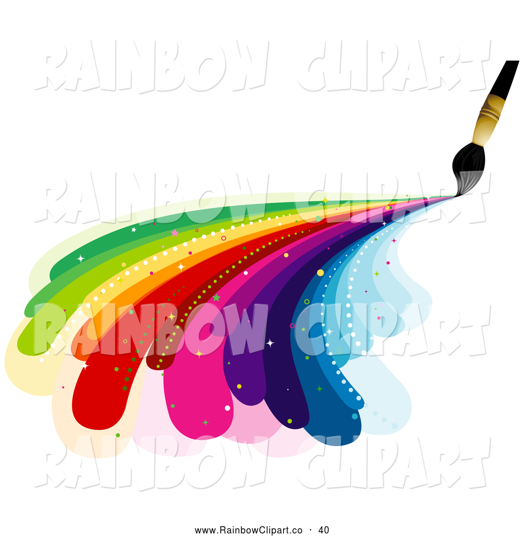 1024x1044 Vector Clip Art Of A Rainbow Paintbrush Painting Rainbow Curves By - Painting Rainbows