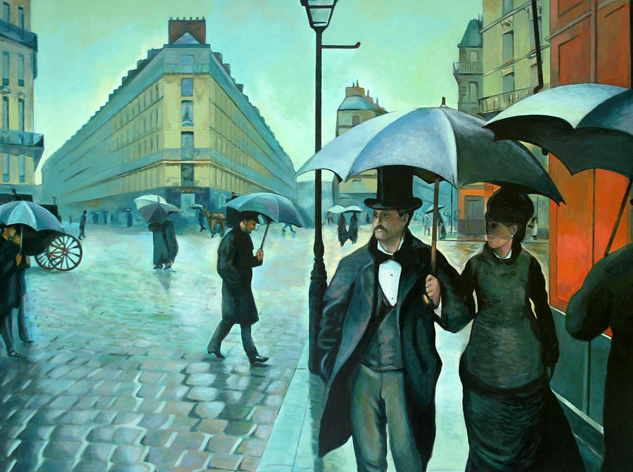 900x671 Paris Street Rainy Day Painting By Jose Roldan Rendon - Painting Rainy Day